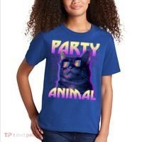 Funny Retro 80s Eighties Party Animal Cat Kids T-Shirt thumb 2