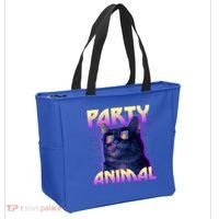 Funny Retro 80s Eighties Party Animal Cat Tote Bag thumb 2