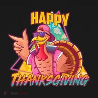 Funny Retro 80s 90s Thanksgiving Turkey Backpack thumb 2