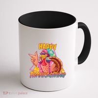 Funny Retro 80s 90s Thanksgiving Turkey Coffee Mug thumb 1
