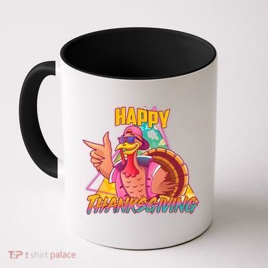 Funny Retro 80s 90s Thanksgiving Turkey Coffee Mug