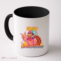 Funny Retro 80s 90s Thanksgiving Turkey Coffee Mug thumb 0