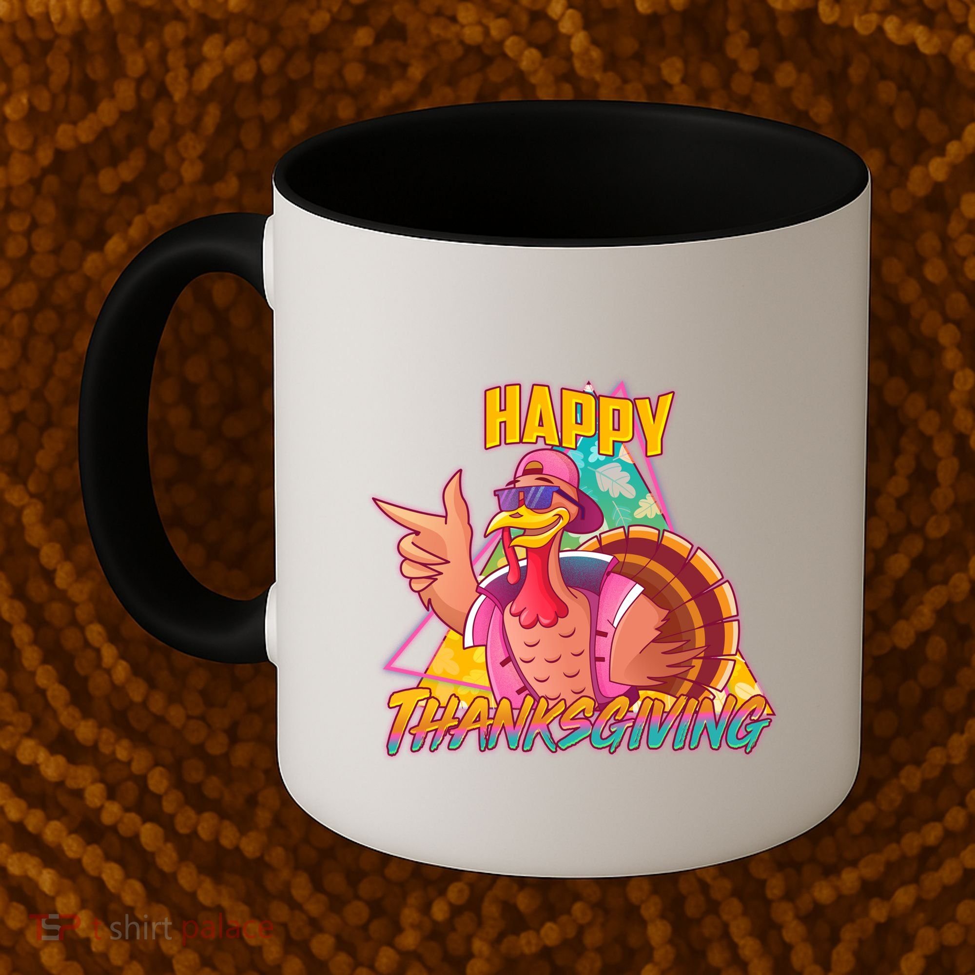 Funny Retro 80s 90s Thanksgiving Turkey Coffee Mug