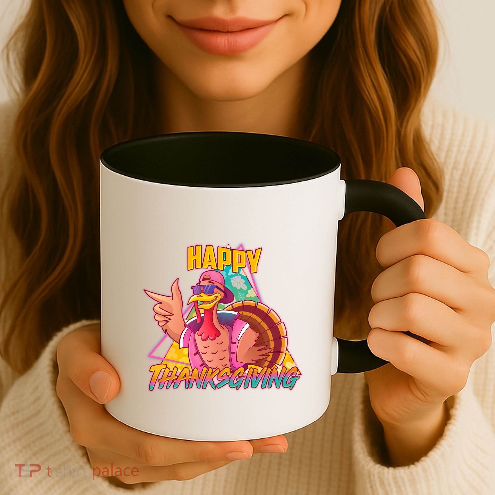 Funny Retro 80s 90s Thanksgiving Turkey Coffee Mug