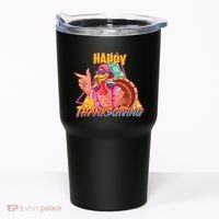 Funny Retro 80s 90s Thanksgiving Turkey Tumbler thumb 0