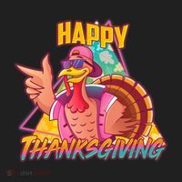 Funny Retro 80s 90s Thanksgiving Turkey Tumbler thumb 3