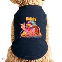 Funny Retro 80s 90s Thanksgiving Turkey Doggie Tank thumb 0