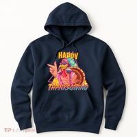 Funny Retro 80s 90s Thanksgiving Turkey Hoodie thumb 0