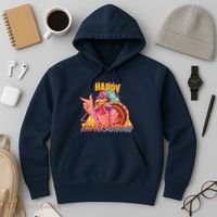 Funny Retro 80s 90s Thanksgiving Turkey Hoodie thumb 3
