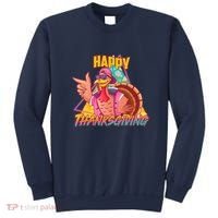 Funny Retro 80s 90s Thanksgiving Turkey Sweatshirt thumb 0
