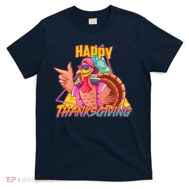 Funny Retro 80s 90s Thanksgiving Turkey T-Shirt