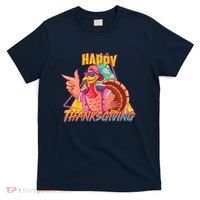 Funny Retro 80s 90s Thanksgiving Turkey T-Shirt thumb 0