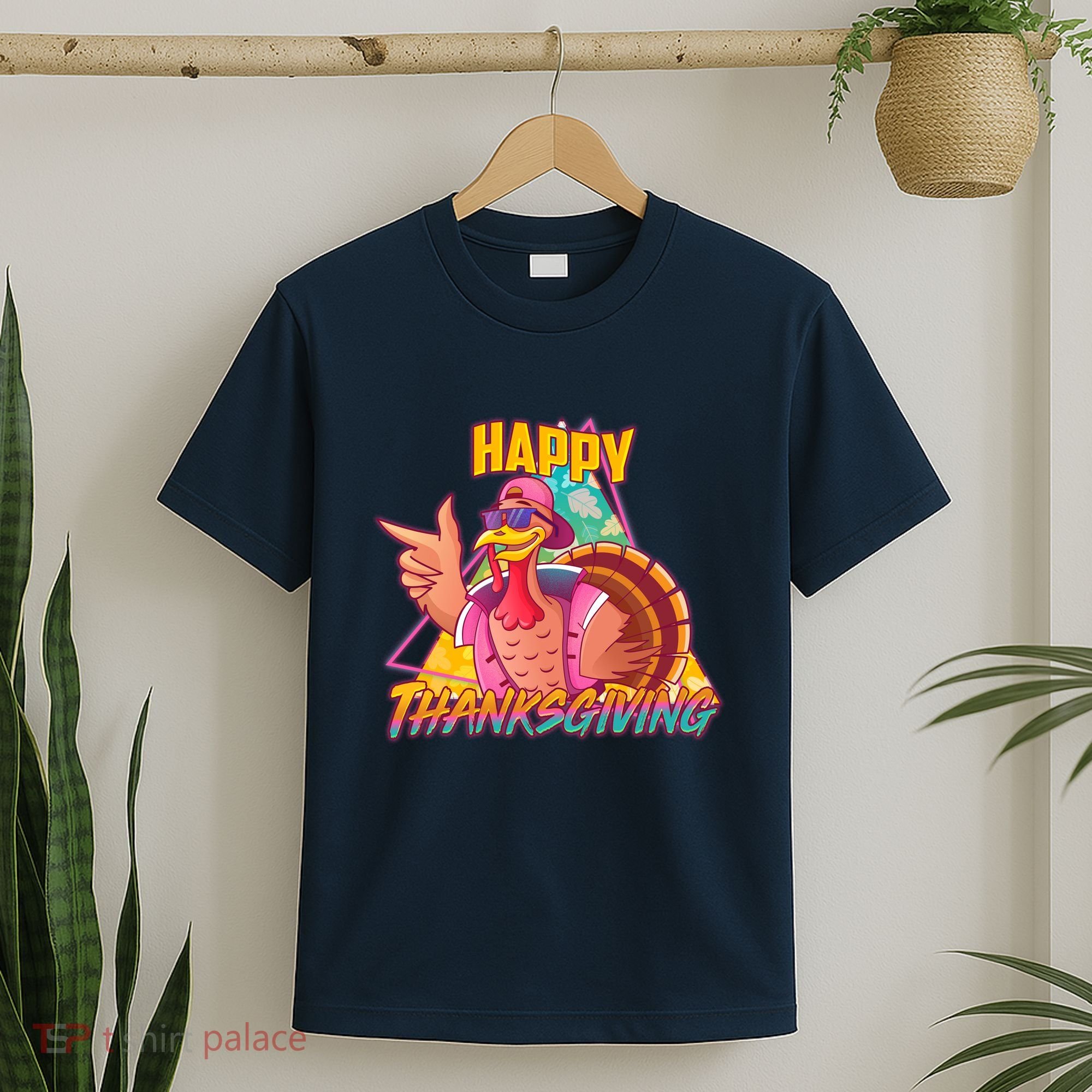 Funny Retro 80s 90s Thanksgiving Turkey T-Shirt