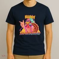 Funny Retro 80s 90s Thanksgiving Turkey T-Shirt thumb 3
