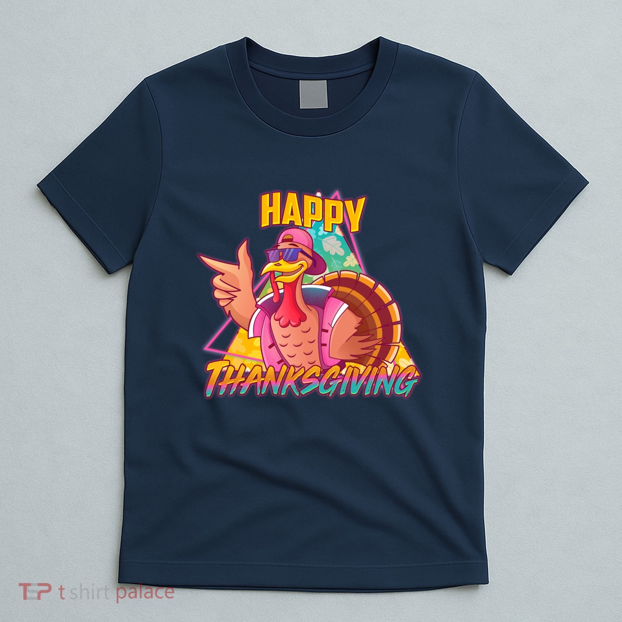 Funny Retro 80s 90s Thanksgiving Turkey T-Shirt