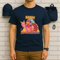 Funny Retro 80s 90s Thanksgiving Turkey T-Shirt thumb 6