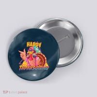 Funny Retro 80s 90s Thanksgiving Turkey Button thumb 0