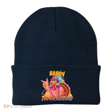Funny Retro 80s 90s Thanksgiving Turkey Beanie