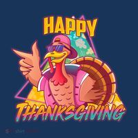 Funny Retro 80s 90s Thanksgiving Turkey Women's Hoodie thumb 2