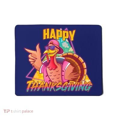 Funny Retro 80s 90s Thanksgiving Turkey Mousepad