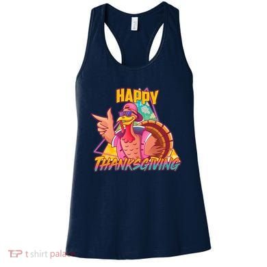 Funny Retro 80s 90s Thanksgiving Turkey Women's Tank Top