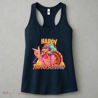 Funny Retro 80s 90s Thanksgiving Turkey Women's Tank Top thumb 3