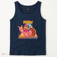 Funny Retro 80s 90s Thanksgiving Turkey Tank Top thumb 2