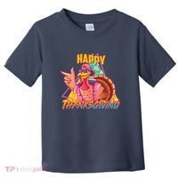 Funny Retro 80s 90s Thanksgiving Turkey Toddler T-Shirt thumb 0