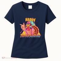 Funny Retro 80s 90s Thanksgiving Turkey Women's T-Shirt thumb 0