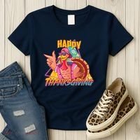 Funny Retro 80s 90s Thanksgiving Turkey Women's T-Shirt thumb 3
