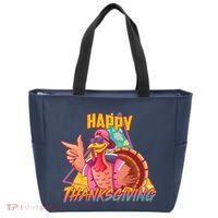 Funny Retro 80s 90s Thanksgiving Turkey Tote Bag thumb 0