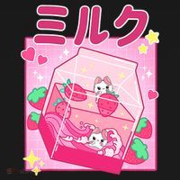 Funny Retro 90s Strawberry Milkshake Carton Kawaii Cat Mousepad thumb 1