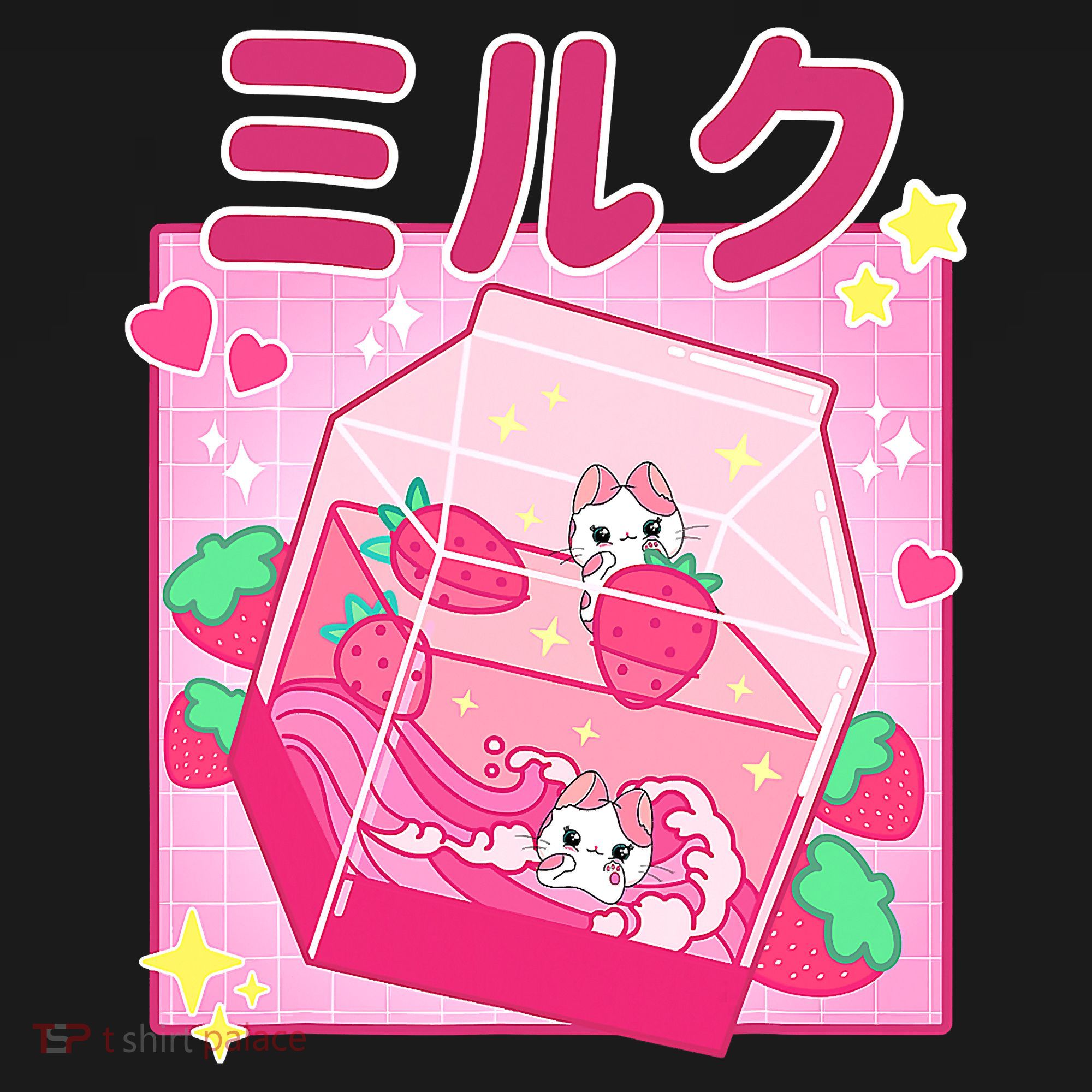 Funny Retro 90s Strawberry Milkshake Carton Kawaii Cat Mousepad