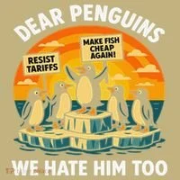 Funny Resist Against Tariffs Dear Penguins We Hate Him Too T-Shirt thumb 7