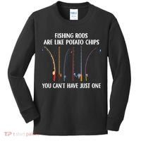 Fishing Rods Are Like Potato Chips You Can’t Have Just One Kids Long Sleeve Shirt thumb 0