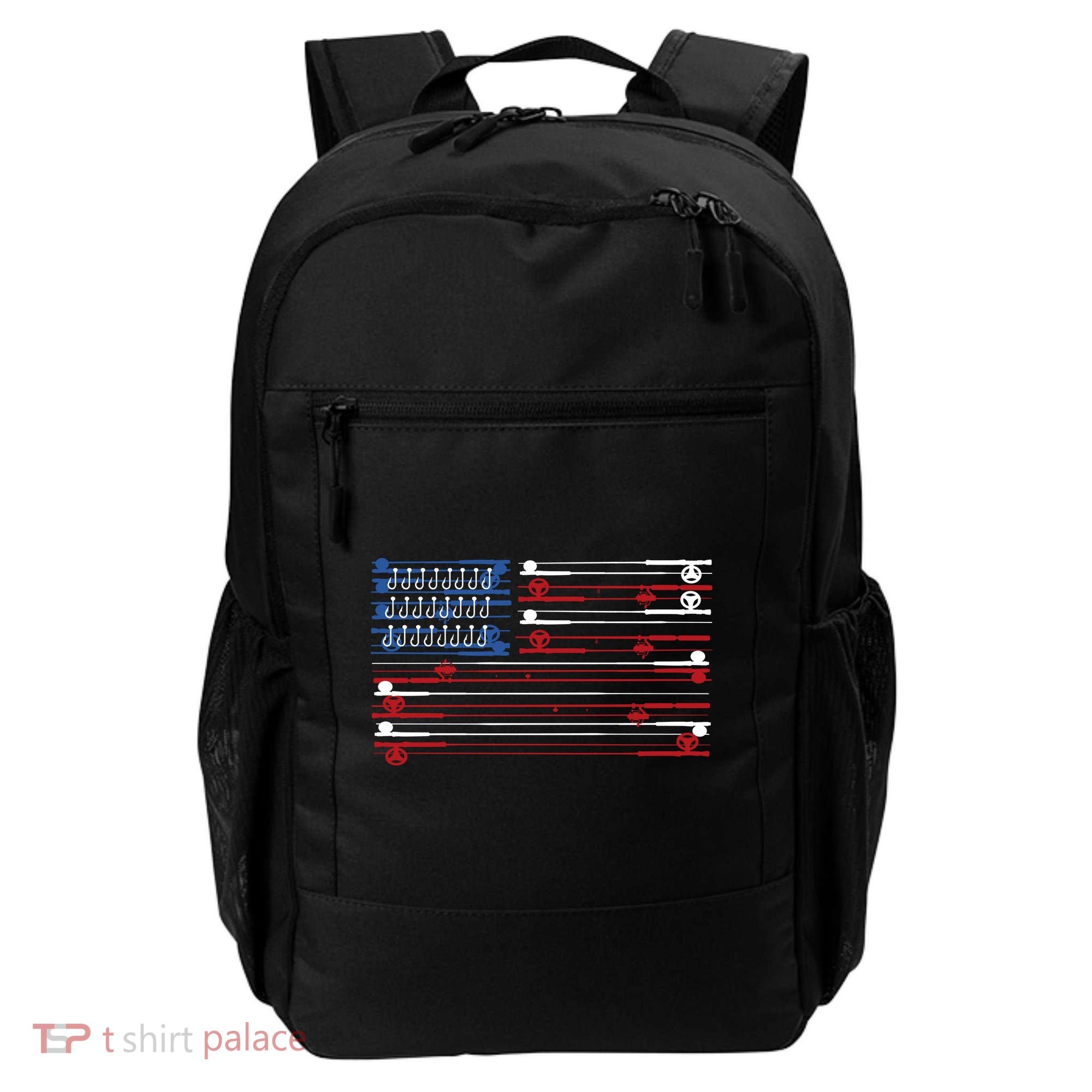 Fishing Rods American Flag Backpack