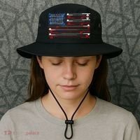 Fishing Rods American Flag Bucket Hat thumb 3