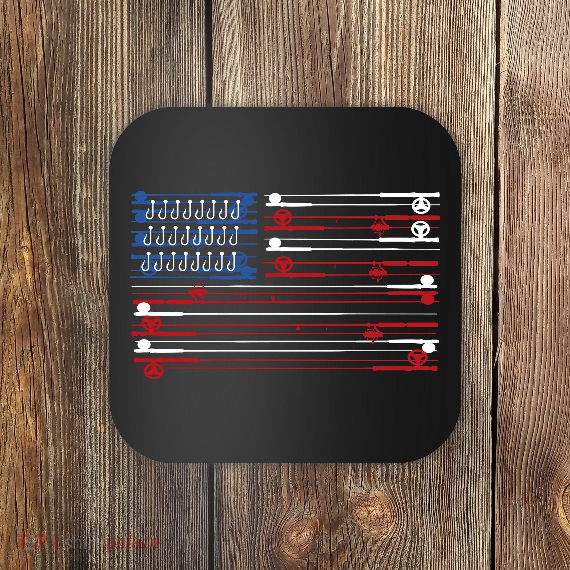 Fishing Rods American Flag Coaster
