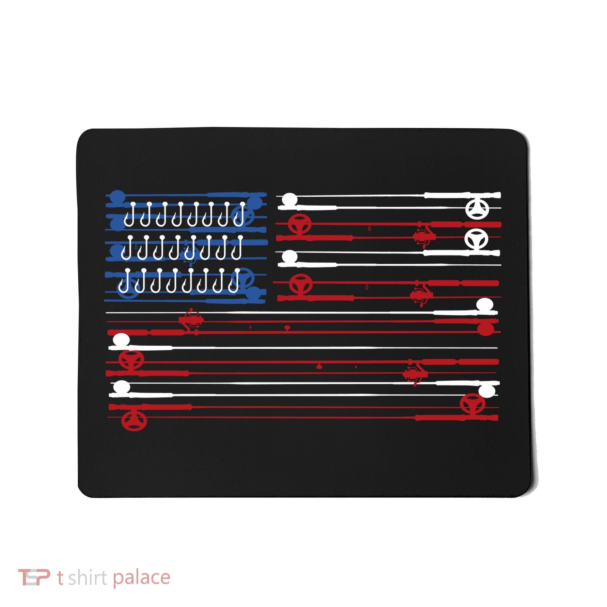 Fishing Rods American Flag Mousepad