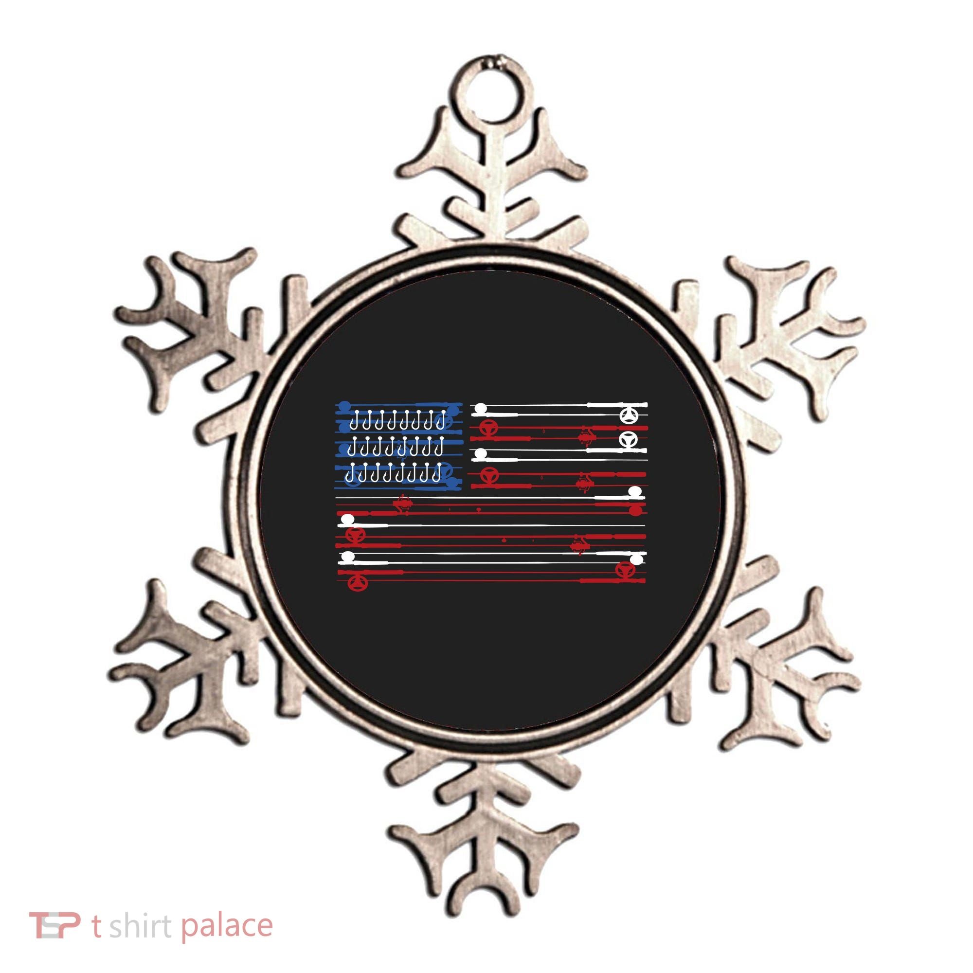 Fishing Rods American Flag Ornament