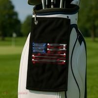 Fishing Rods American Flag Golf Towel thumb 2