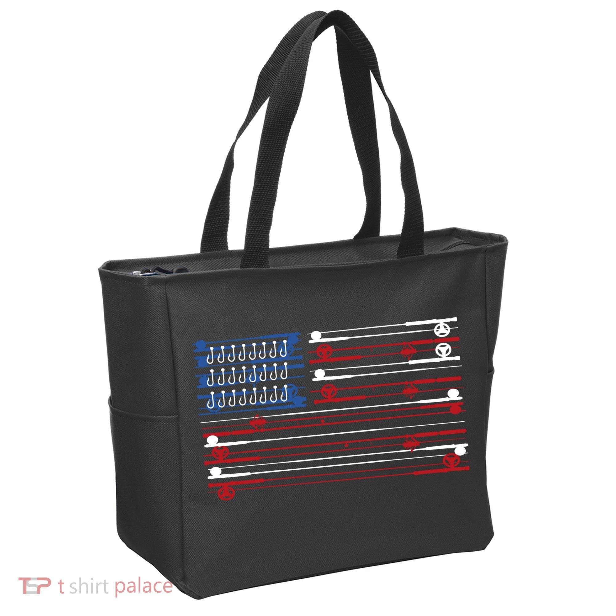 Fishing Rods American Flag Tote Bag