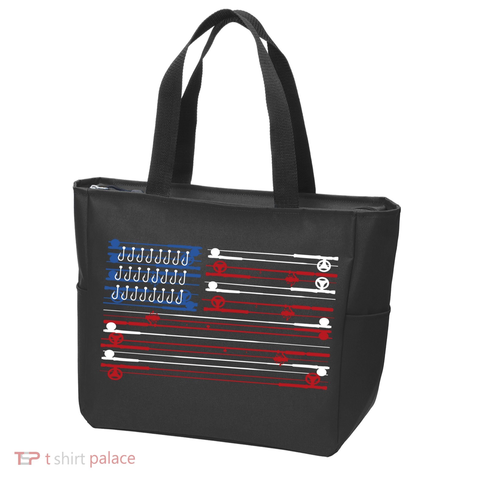 Fishing Rods American Flag Tote Bag