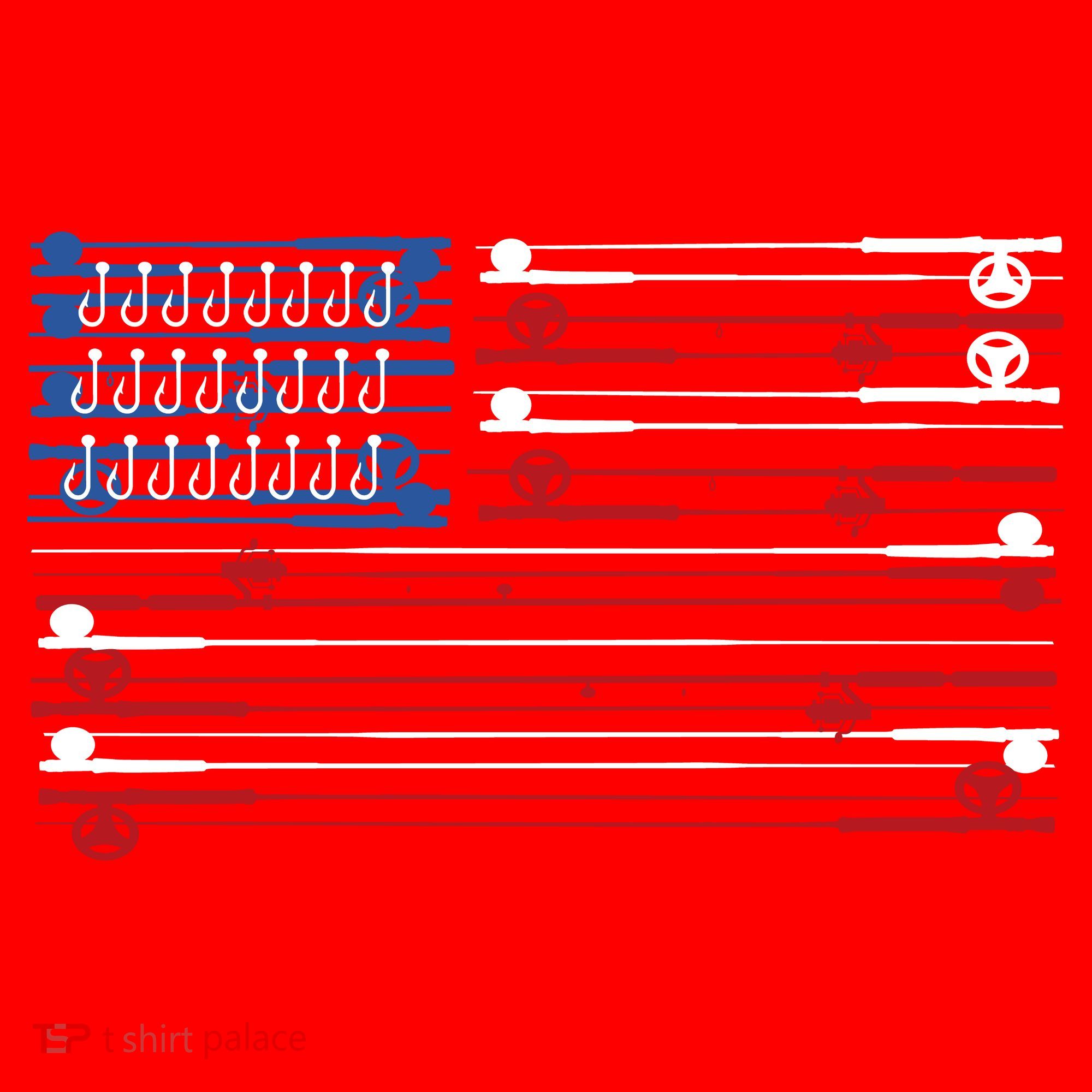 Fishing Rods American Flag Santa Hat