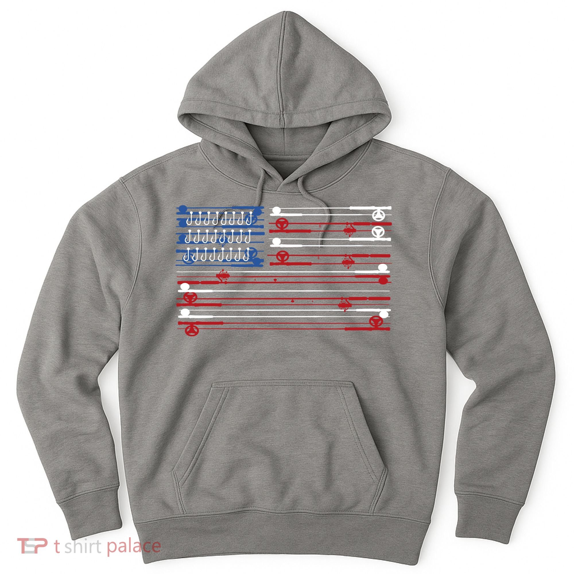 Fishing Rods American Flag Hoodie