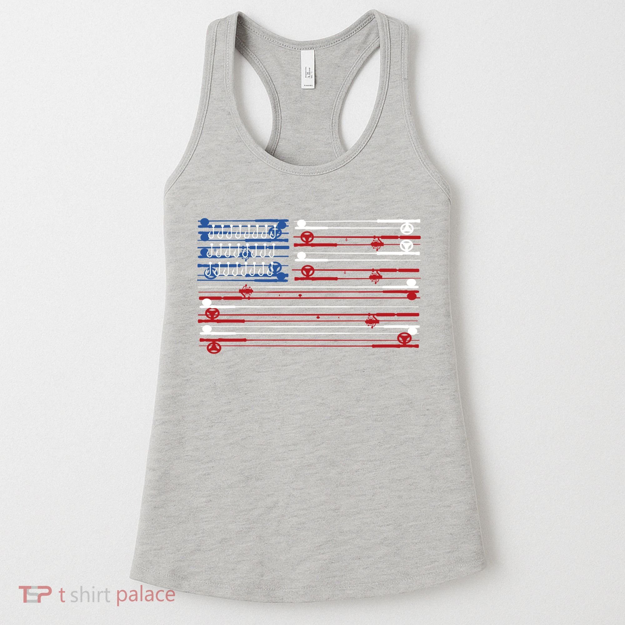 Fishing Rods American Flag Women's Tank Top