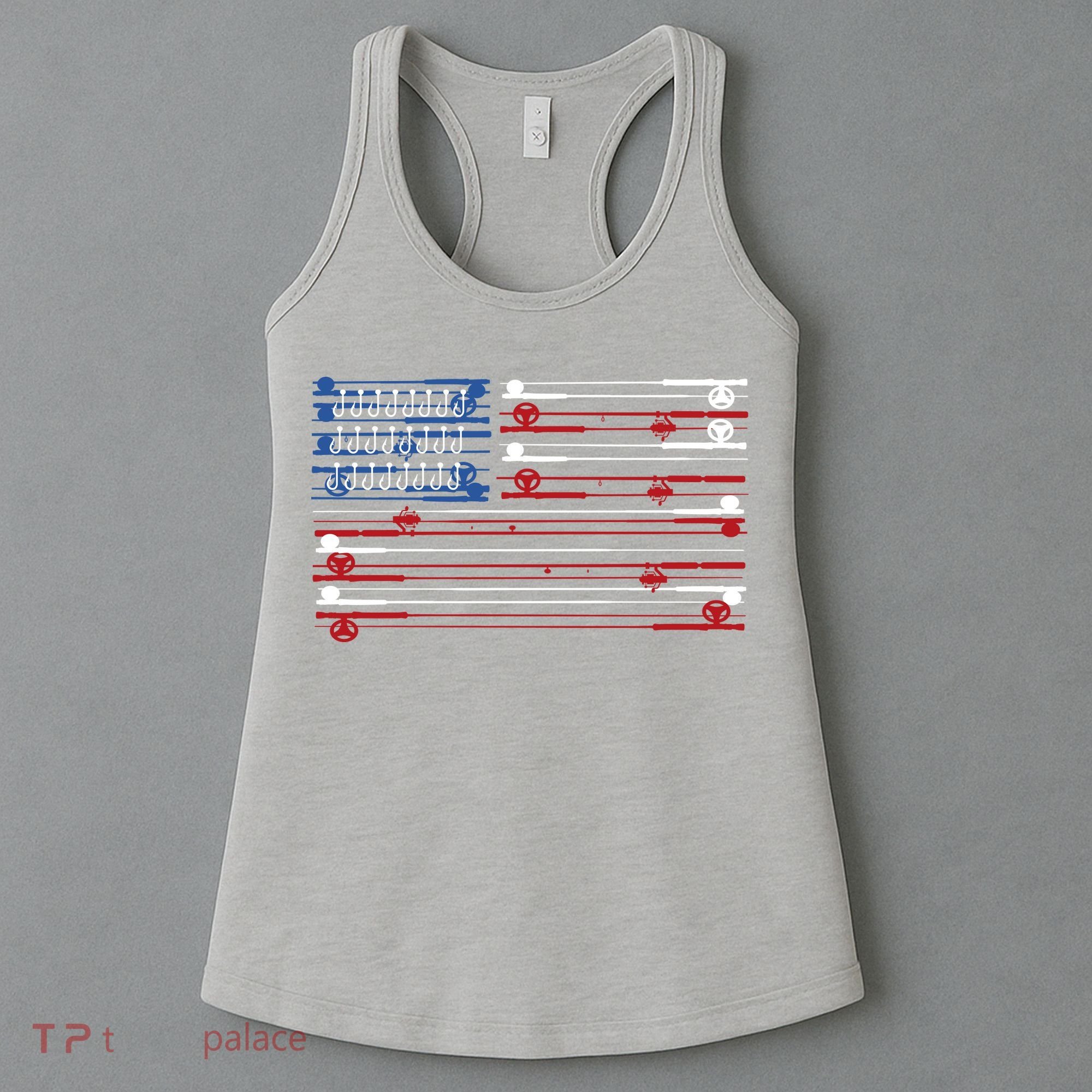 Fishing Rods American Flag Women's Tank Top
