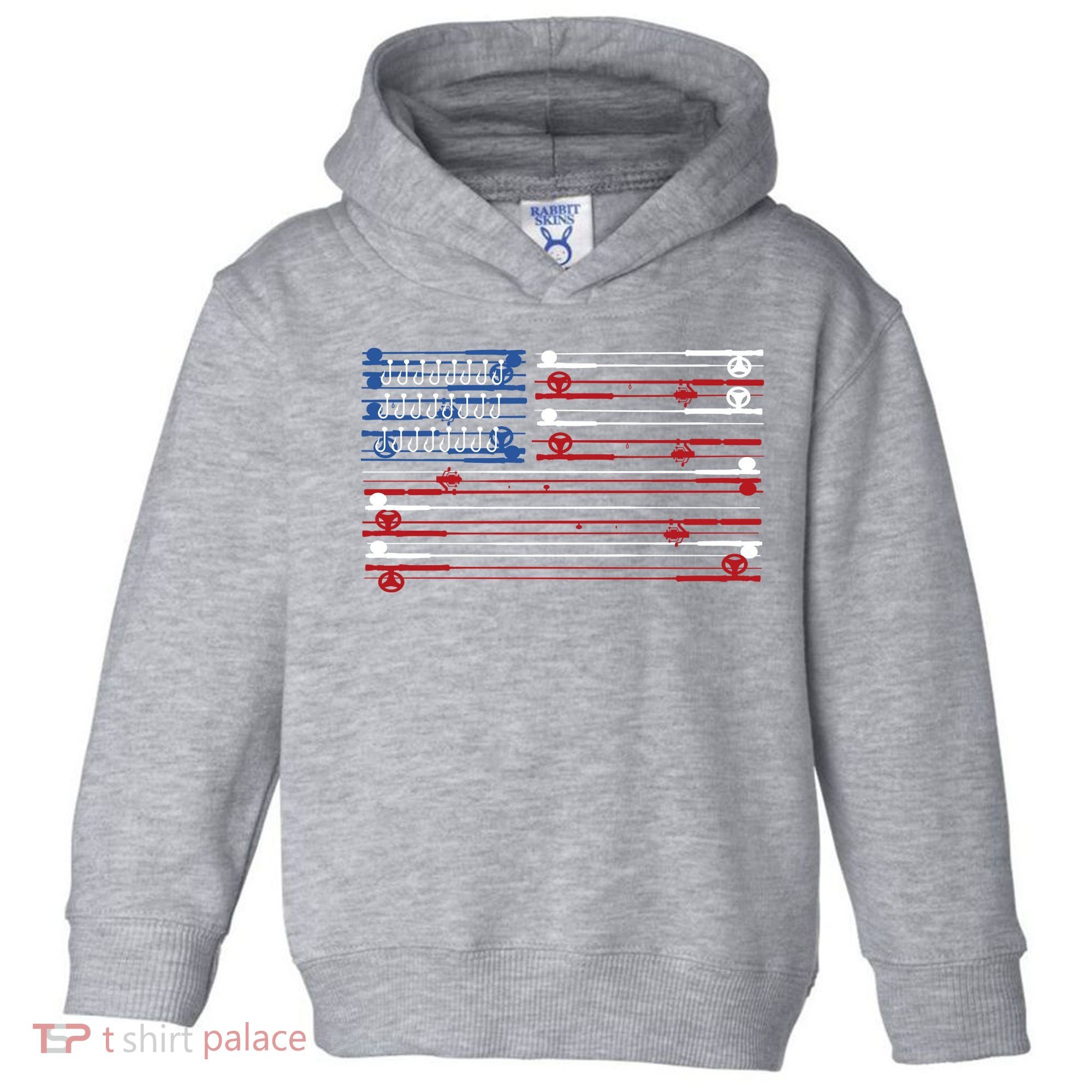 Fishing Rods American Flag Toddler Hoodie