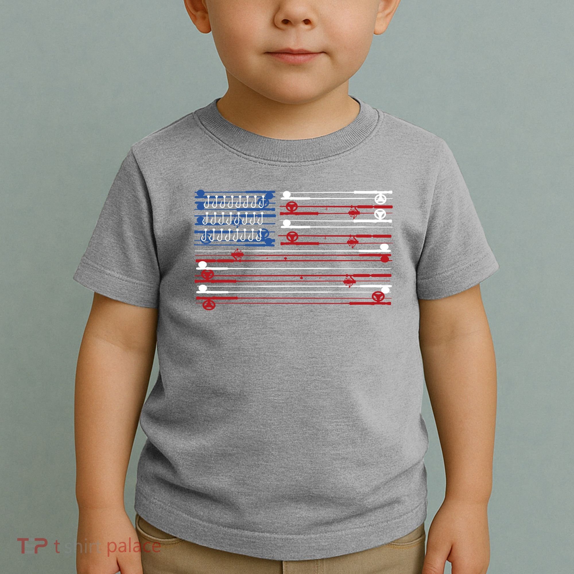 Fishing Rods American Flag Toddler T-Shirt