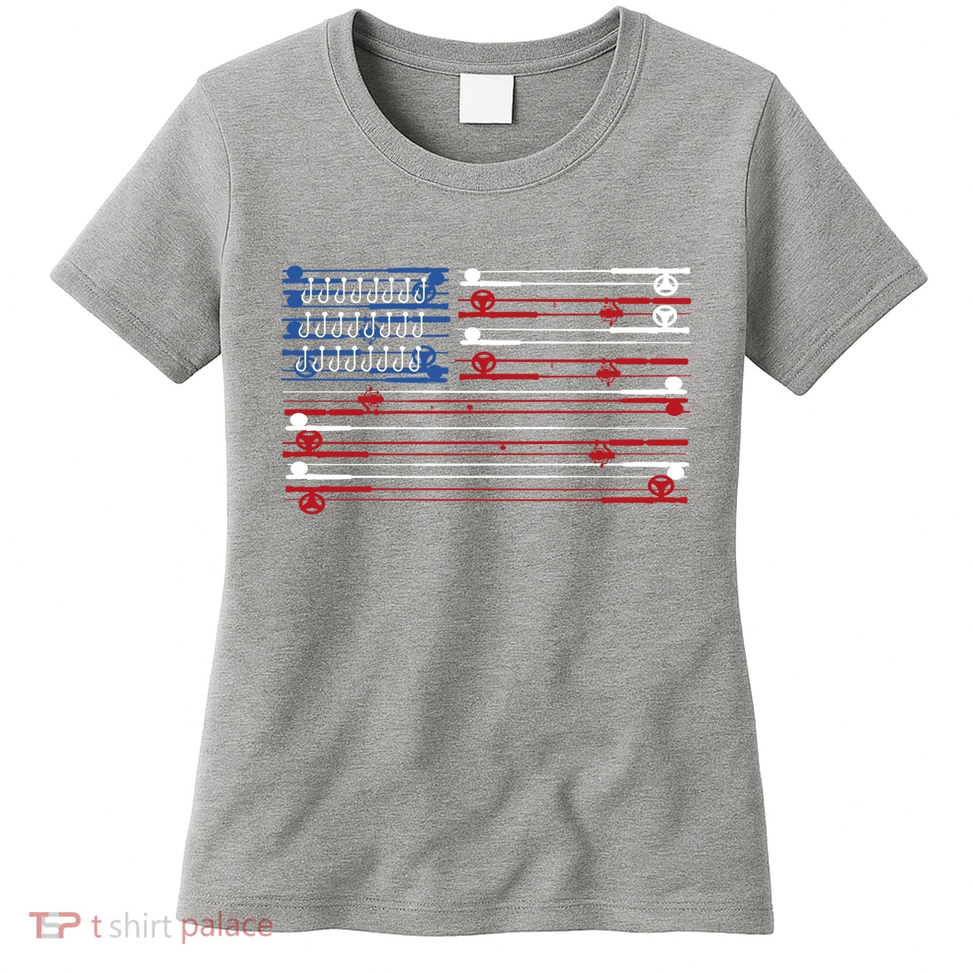 Fishing Rods American Flag Women's T-Shirt